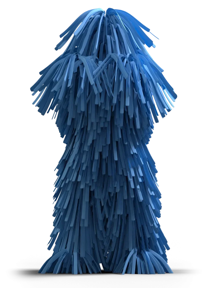 Deze afbeelding toont een professionele wasborstel met blauwe microfiber haren, perfect voor het reinigen van auto's en voertuigen voor een glanzend resultaat.