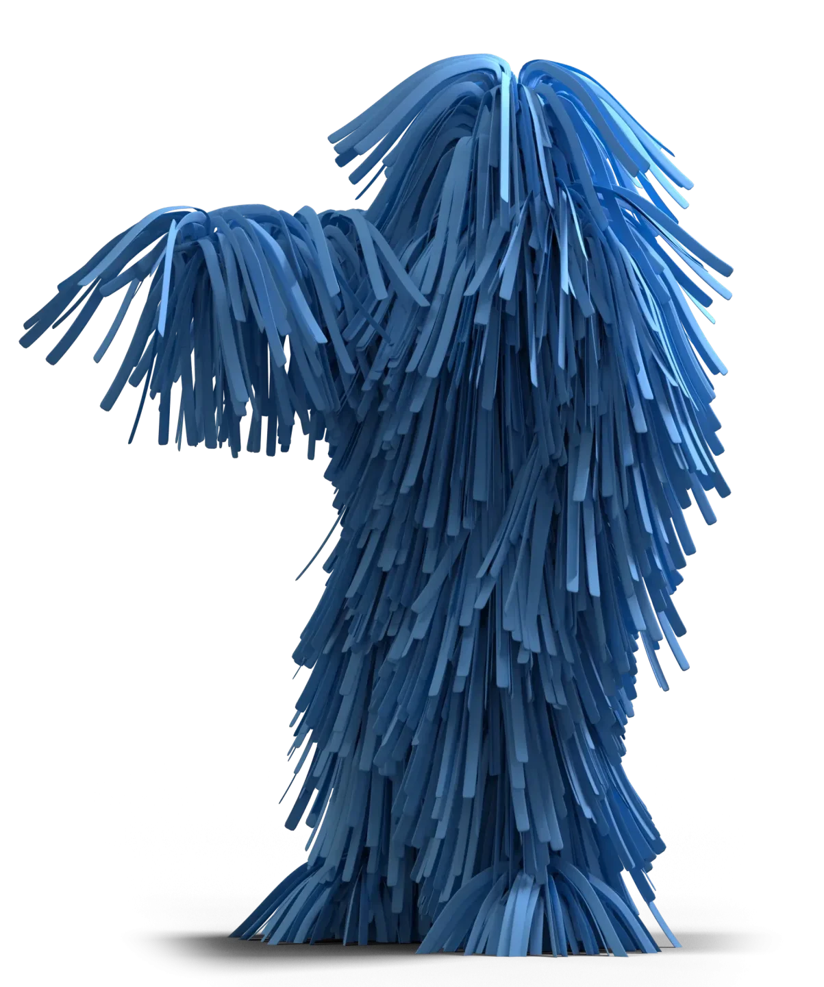 Deze afbeelding toont een professionele wasborstel met blauwe microfiber haren, perfect voor het reinigen van auto's en voertuigen voor een glanzend resultaat.